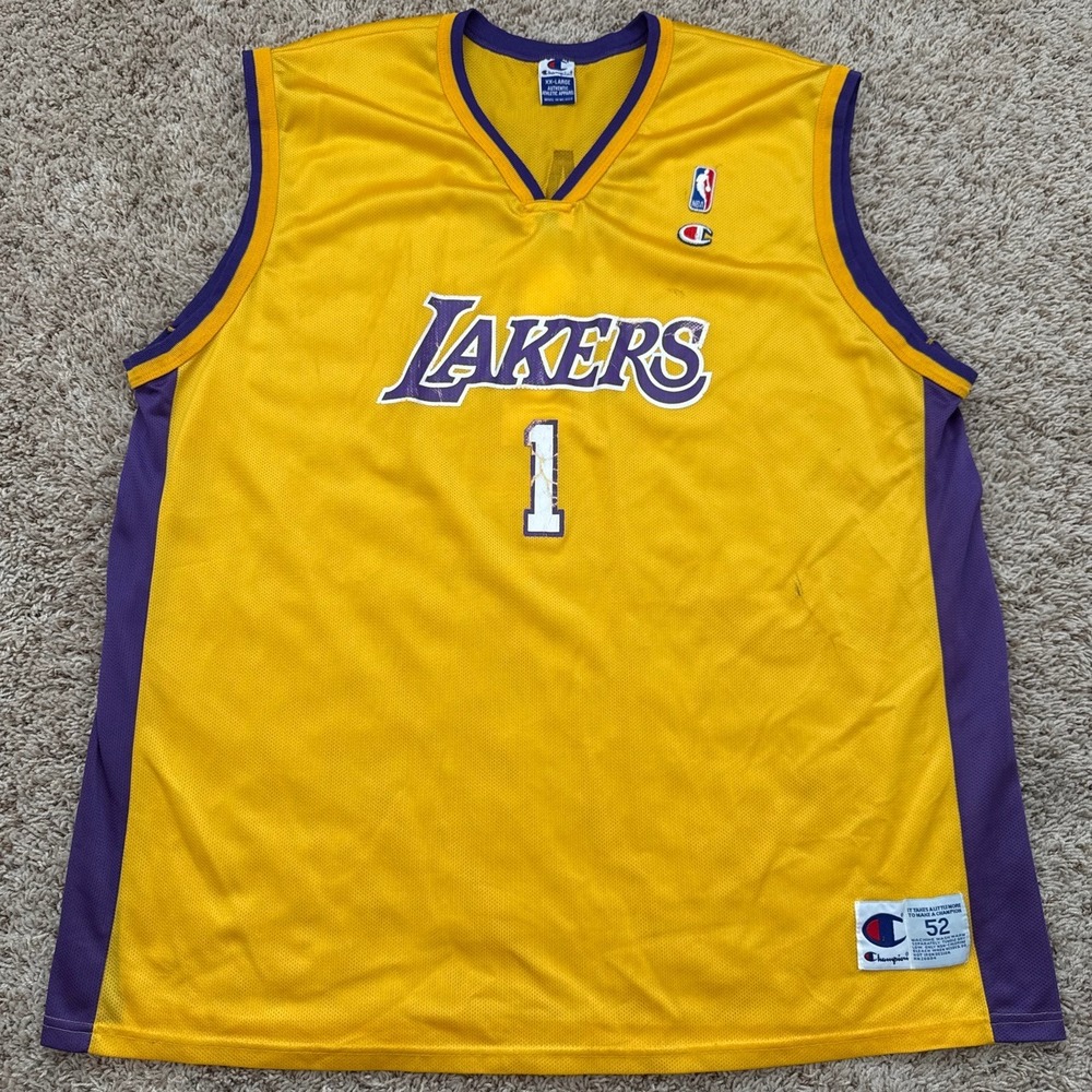 Vintage Champion NBA Los Angeles Lakers Jersey 52 XX-Large Dale 1 Gold Purple